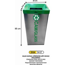 Arı Metal Geri Dönüşüm Kovası Kalın Kapak Paslanmaz