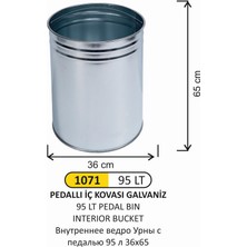 Arı Metal Pedallı Iç Kovası 95 Lt 41X73