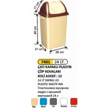 Arı Metal Çatı Kapaklı Plastik Çöp Kovası 24 Lt 4199