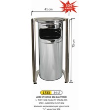 Arı Metal Bahçe Çöp Kovası U Tipi 304 Paslanmaz