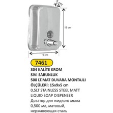 Arı Metal Sıvı Sabunluk  0,500 ml Paslanmaz Çelik Mat