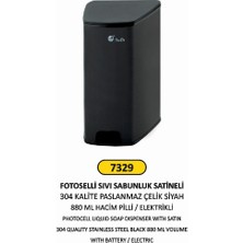 Arı Metal Fotoselli Sıvı Sabunluk Paslanmaz Siyah 0,880 ml