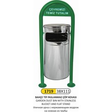 Arı Metal Bahçe Çöp Kovası Düz Boru Ayak Paslanmaz Kova
