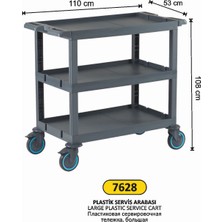Arı Metal Servis Arabası Plastik Büyük