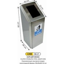 Arı Metal Çöp Kovası Paslanmaz Özel Model 36 Litre
