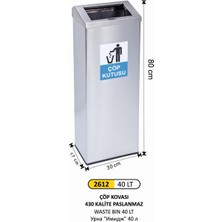 Arı Metal Dikdörtgen Kalın Çember Paslanmaz Çöp Kovası Küçük