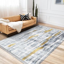 RealHomes Mavi Zeminde Eskitme Motifli Antik Desenli Eskitme Motifli Vintage  Dijital Baskılı Makinede Yıkanabilir Kaymaz Taban Saçaklı Halı