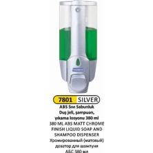Arı Metal Sıvı Sabun Şampuan Verici Abs Mat Krom 380 ml