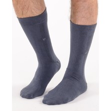 Secret Moda 4 Mevsim Doğal Bambu Sıkmayan Lastikli Erkek Soket Çorap Füme