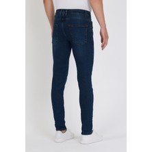 New Time Erkek Jean Skinny Fit Likralı Yeşil Tintli Tınarklı