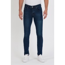 New Time Erkek Jean Skinny Fit Likralı Yeşil Tintli Tınarklı