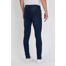 New Time Erkek Jean Skinny Fit Likralı Kahvetintli Tırnaklı