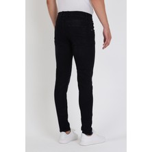 New Time Erkek Jeans Skinny Fit Likralı Black Tırnaklı