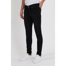 New Time Erkek Jeans Skinny Fit Likralı Black Tırnaklı