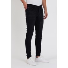 New Time Erkek Jeans Skinny Fit Likralı Black Tırnaklı