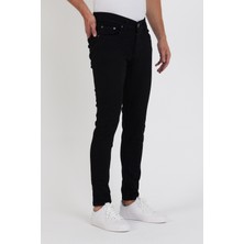 New Time Erkek Jeans Skinny Fit Likralı Düz Black