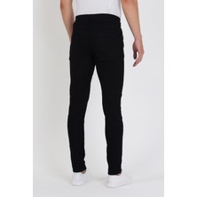 New Time Erkek Jeans Skinny Fit Likralı Düz Black