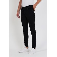 New Time Erkek Jeans Skinny Fit Likralı Düz Black