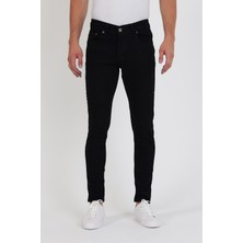 New Time Erkek Jeans Skinny Fit Likralı Düz Black