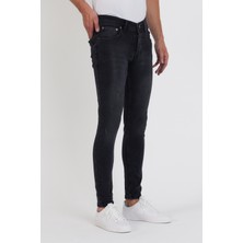 New Time Erkek Jeans Skinny Fit Likralı Antrasit Tırnaklıı