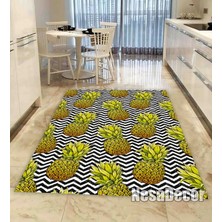 Nesa Decor Nesadecor Ananas Desenli Mutfak Halısı Hd Kalite Dijital Baskı Dokuma Taban