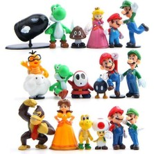 18 Adet Süper Mario Bros Pvc Şekil Oyuncak(Yurt Dışından)