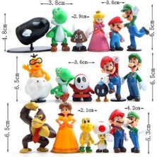 18 Adet Süper Mario Bros Pvc Şekil Oyuncak(Yurt Dışından)