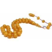 Kehribarkolik Sıkma Kehribar Küre Model Sarı Tesbih