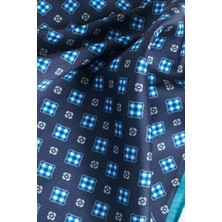 ALTINYILDIZ CLASSICS Erkek Lacivert-turkuaz Desenli Mendil