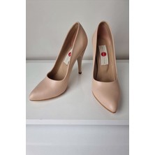Mas Mevsim Ayakkabı 1140 Kadın Stiletto Topuklu Ayakkabı Bej Mat