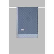 Armanda Dama Monogram Desenli Şal 3041-Kot Mavi