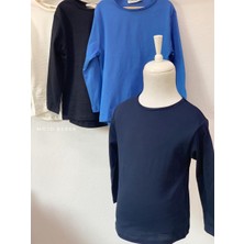 Woorage Erkek Çocuk Lazer Kesim Basic T-Shirt 0360 Lacivert