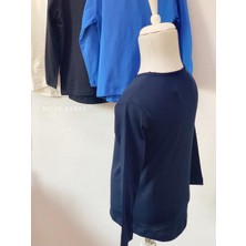 Woorage Erkek Çocuk Lazer Kesim Basic T-Shirt 0360 Lacivert