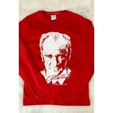 Mojo Bebek  Çocuk Atatürk Baskılı Uzun Kol T-Shirt 9032 Kırmızı