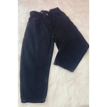 Mojo Bebek Kız Çocuk Beli Lastikli Mom Pantolon 2193 Siyah