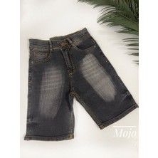 Mojo Bebek Mojo Erkek Çocuk Taşlanmış Kot Şort SK800 Füme