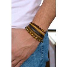 Sacce Scarves&Accessories Erkek Bileklik Kombini Kahve Tonlu