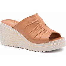 Lider Shoes Lider 18003 Taba Kadın Terlik