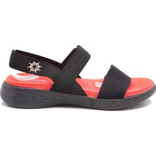 Lider Shoes Lider 300 Siyah Kırmızı Kadın Sandalet