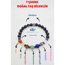 Gümüştel El Sanatları Doğal 7 Çakra Bileklik Kristalkuvars,ametist,lapis Lazuli,aventurin,kaplan Gözü,sitrin,akik,hematit