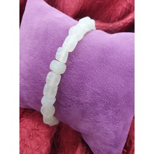 Gümüştel El Sanatları Doğal Akik Taşı Bileklik 8 mm Küp Kesim