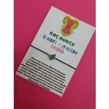 Gümüştel El Sanatları Koç Burcu Yeşim Doğal Taşlı Ip Burç Bilekliği