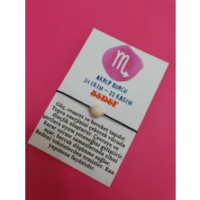 Gümüştel El Sanatları Akrep Burcu Sedef Doğal Taş Ip Burç Bilekliği