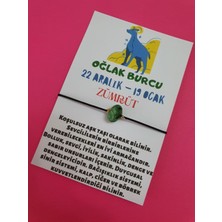 Gümüştel El Sanatları Oğlak Burcu Zümrüt Doğal Taşlı Ip Burç Bilekliği