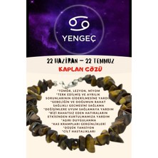 Gümüştel El Sanatları Burç Taşı Yengeç Burcu Kaplan Gözü Taşı Bileklik