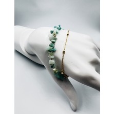 Gümüştel El Sanatları Amazonit Doğal Taş Bileklik Özel Tasarım