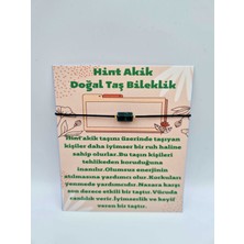 Gümüştel El Sanatları Doğal Taş Hint Akik Taşı Bileklik