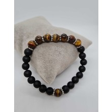 Gümüştel El Sanatları Kaplan Gözü Oniks Doğal Taş Bileklik