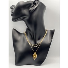 Gümüştel El Sanatları Yosunlu Akik Doğal Taş Kolye