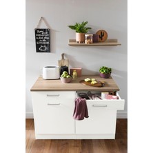Reggio Atelier Mutfak Masası Çok Amaçlı Dolap Bar Masası Ada Mutfak 120 cm